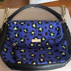 Kate Spade Black and Blue Leopard Shoulder Bag